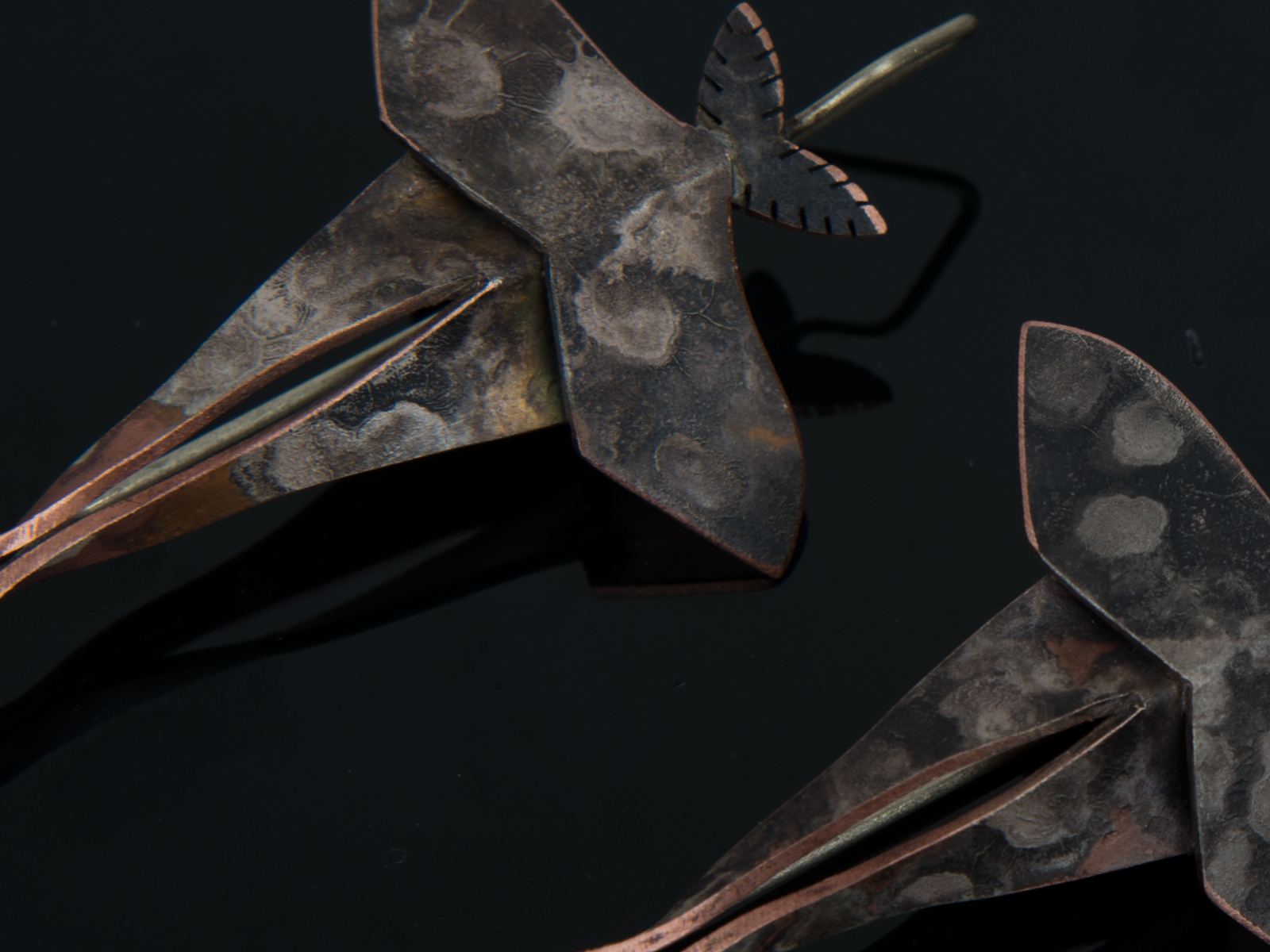 Lunamoth | earrings mokume gane - Image 2