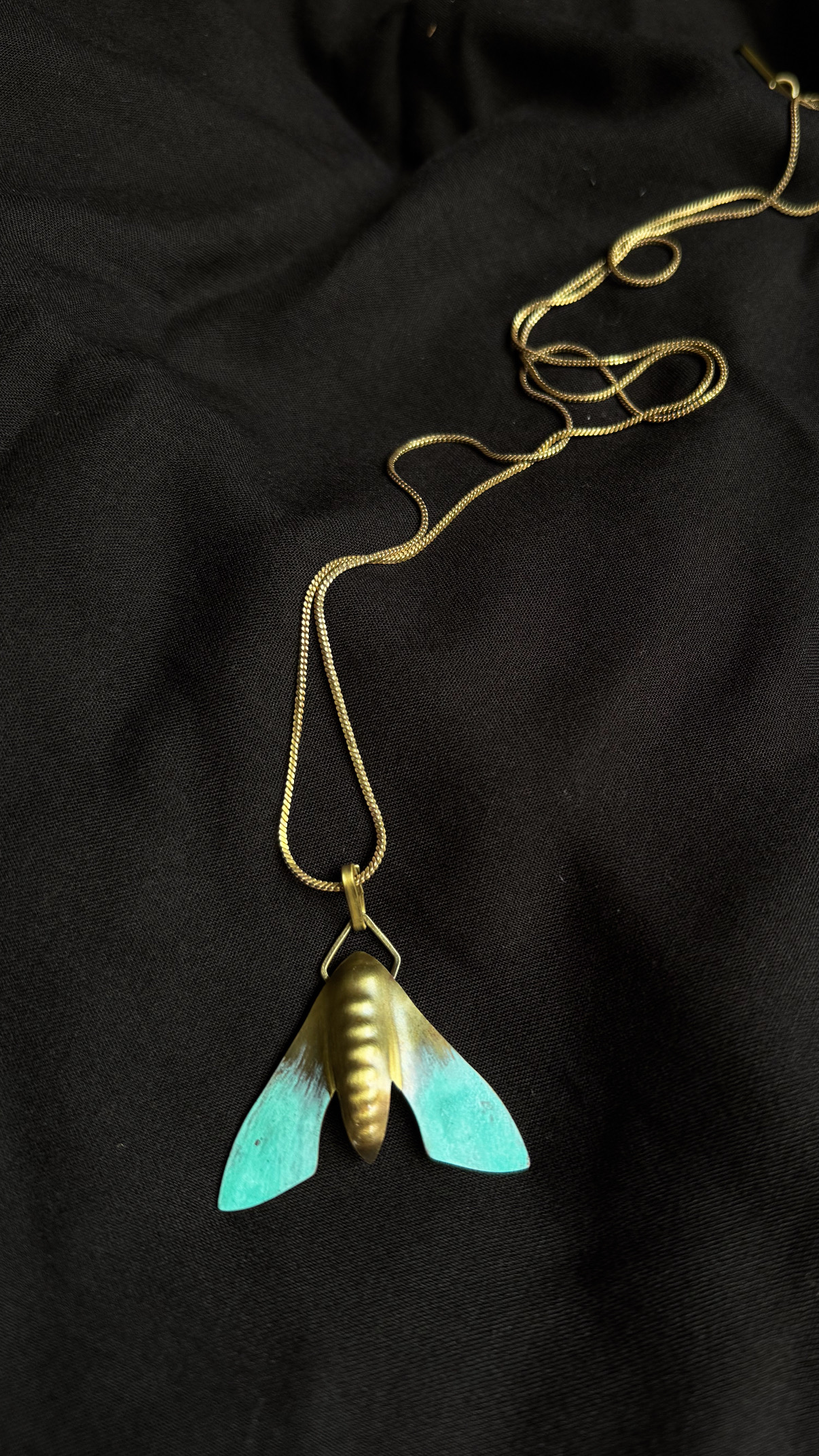 hawkmoth pendant teal