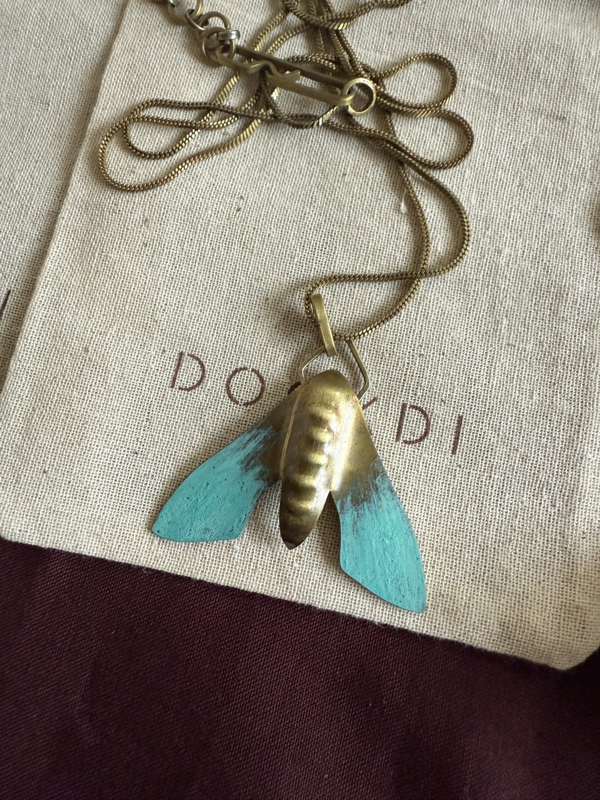 hawkmoth pendant teal - Image 2